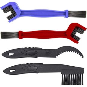 MMOBIEL Motorcycle Chain Cleaning Brush Kit Chain Cleaner for Motorcycle, Bicycle and Mountain Bike – 4 Pcs Chain Cleaning Brush Tool - Bike Maintenance Cleaning Tool – Bike Chain Cleaner