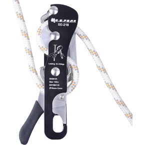S.E.PEAK CE Certified Climbing Double Stop Descender Self-Braking Self Locking Rappelling Belay Devices for 10-12.5mm Rope for Rescue & Arborist, Hand Control