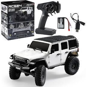 RC Crawler 1/24 RC Rock Crawler 4X4 Monster Truck Off Road Climbing Vehicles with Bright Headlight Waterproof 2.4GHz Remote Control Car RTR for Adults,Ideal Gift for Kids,White