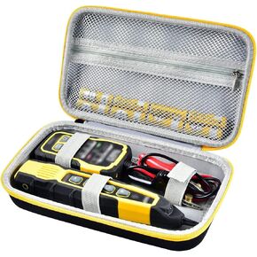 casmilee Case Compatible with Klein Tools VDV500-820 Cable Tracer/Probe Tone Pro Kit, Mesh Pocket for AA Batteries, Adapter and Other Accessory Kit (Yellow)