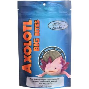 عكس Aquatics Axolotl Big Bites - غرق سريع، نظام غذائي يومي ناعم لقنافذ البحر، نيوتس، السلمندر وغيرها من البرمائيات (3 أونصة (85 جم))