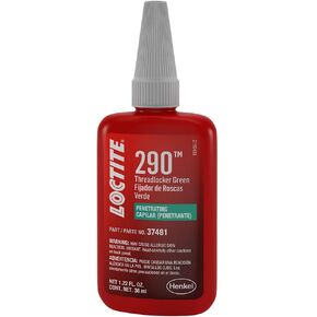 Loctite 290 Threadlocker for Automotive Pre-Assembled Fasteners: Medium-Strength, High-Temp, Anaerobic, Works on All Metals | Green, 36 ml Bottle (PN: 37481-492144), 1.21 Ounces