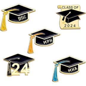 Graduation Enamel Pins Set, Book Flower Graduation Cap and School Diploma Graduate enamel lapel pins for Student Black Letter Enamel Brooch Pin for Jackets Badges Accessories Gifts-All