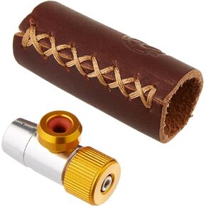 Portland Design Works Tiny Object CO2 Inflator with Leather Sleeve,Gold/Silver