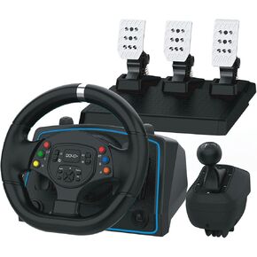 عجلة سباق DOYO مع دواسات قاعة لأجهزة Xbox One/Xbox Series X S/ PS4/ PS3/ PC/Xinput/Xbox 360/ Switch/Android، ردود فعل اهتزاز مزدوجة in Kuwait