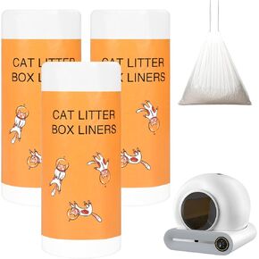 Replaced Waste Bags, Dxles Cat Litter Box Liners, 60 Count Heavy Duty Self-Cleaning Litter Box Liner Waste Receptacles Bags for Automatic Clean Kitty Litter Box -20" x 18"