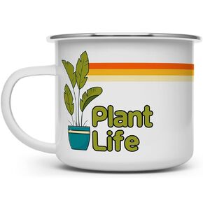Plant Life Campfire Coffee Mug, Houseplant Collector Tea Camping Cup, Garden Lover Landscape Botanist Green Thumb Gift (12oz)