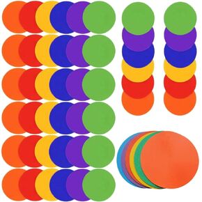 NIZIYI 48PCS Spot Markers 9 Inch Floor Spots with Bag Non Slip Vinyl Poly Flat Field Cones Poly Dots Agility Markers for Sports Training, Soccer, Basketball, Speed,Gym, Dance, Classroom Organization