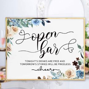 Open Bar Wedding Sign, Bar Sign, Open Bar, Wedding Signs, Funny Wedding Sign, Reception Bar Sign, Bar Menu, 8x10inch Unframed