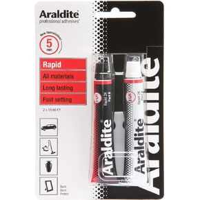 Araldite ARA-400005 Translucent Rapid Adhesive Epoxy-Sets in 5mins, 2 x 15ml, Tubes