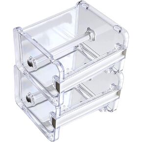 2 Pack Washi Tape Dispenser Cutter Transparent Acrylic Visible Roll Tape Holder Storage Desktop Office Tape Dispensers