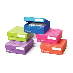 Biocision BCS-217P Purple TruCool Hinged CryoBox, LN2 Drain Holes (Pack of 5)