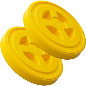 غطاء بديل Smart Seal - قطعتان، أسود - غطاء حاوية علوي سهل اللولب لدلو سعة 3.5،5،6 و7 جالون - درجة الطعام، التخزين الصناعي، الطلاء، محلول ملحي، طعام القطط والكلاب، المزيد