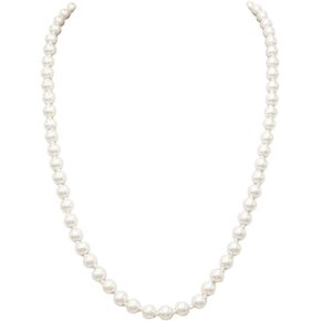 Rosemarie & Jubalee Women's Stunning Simulated Pearl Knotted Strand Necklace With Lobster Clasp
