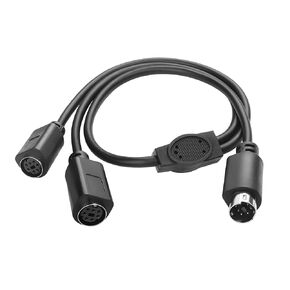 YAODHAOD 7 Pin Mini DIN Splitter Cable, S-Video Cable Mini Din 7-Pin 1 Male to 2 Female Y Splitter Extension Adapter Cable for TV Receiver, Projector,Camcorders Cable-0.5 Meters/1.6 Feet
