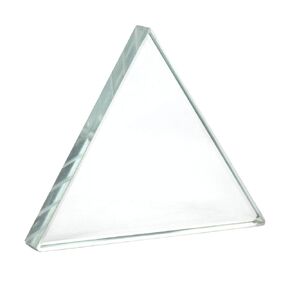EISCO Triangular Equilateral Refraction Prism, 3" (75mm) Sides, 0.35" (9mm) Thick - High Quality Flint Glass - Excellent for Physics Experiments & Photography