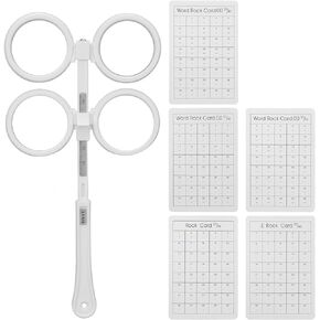 Sonew White Optical Flipper Plastic Adjustable Optometry Flip Lens, 5 pcs Vision Test Card, Use for Near Vision Amblyopia Confirmation Test(±100)