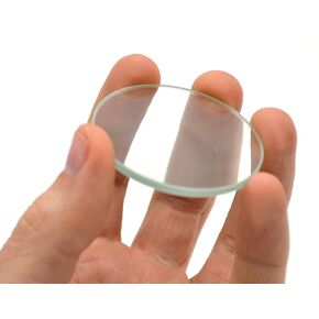 EISCO Double Convex Lens, 200mm Focal Length, 2" (50mm) Diameter - Spherical, Optically Worked Glass Lens - Ground Edges, Polished - Great for Physics Classrooms