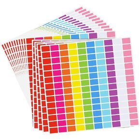 2800 Pieces 10 Color Color Coding Labels Rectangle Colored Stickers Assorted Removable Stickers for Classrooms Offices Labeling Marking (Bright Colors, 0.5 x 0.75 Inch)