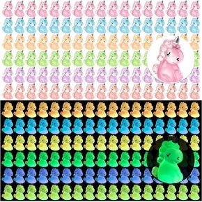 HFAYDZSW 120Pcs Luminous Mini Resin Unicorn, Miniature Unicorn Figurines, Glow in The Dark Tiny Unicorn Ornament for Garden Landscape Aquarium Dollhouse Birthday Party Room Crafts Decor