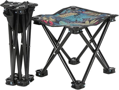 Linwnil Mini Folding Camping Stool Portable Fishing Seat for Fishing Hiking Gardening and Beach 11"L x 11"W x 9.8" in Saudi Arabia