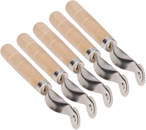 Leather Needle Point Tracing Wheel, 5Pcs Tracing Wheel, Stainless Steel Wooden Handle Stitching Wheels Tool, Leather Needle Point, Sewing Rulers in Saudi Arabia
