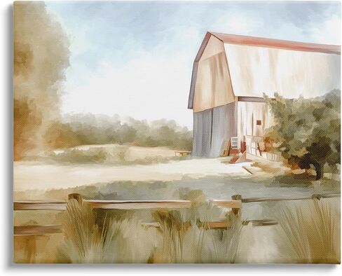 لوحة فنية جدارية من القماش من Stupell Industries Barn in Rural Farmland من تصميم Amy Hall in Kuwait