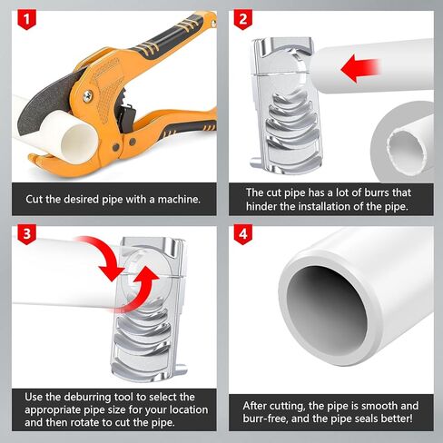 أداة إزالة الأزيز للأنابيب البلاستيكية، أداة إزالة الأزيز البلاستيكية، أداة الشطب البلاستيكية المصنوعة بشكل مثالي، ستة أحجام للأنابيب: 1-1/4 بوصة - 4 بوصة، مخرطة الأنابيب البلاستيكية مع شفرة حادة، أداة الشطب البلاستيكية. in Kuwait