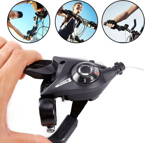 Bicycle Brake Levers Shifter 3x7 21 Speed Shifter with Gear Indicator and V Brake Cable for Moutain Bike, Road Bike, MTB, BMX, Fixie Gear, Cycling in Kuwait