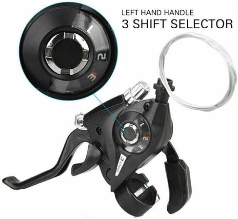 Bicycle Brake Levers Shifter 3x7 21 Speed Shifter with Gear Indicator and V Brake Cable for Moutain Bike, Road Bike, MTB, BMX, Fixie Gear, Cycling in Kuwait
