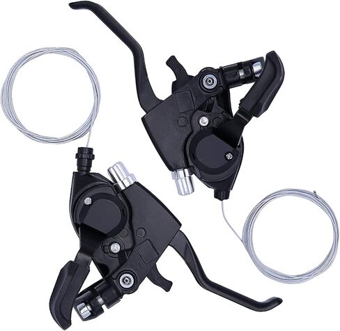 Bicycle Brake Levers Shifter 3x7 21 Speed Shifter with Gear Indicator and V Brake Cable for Moutain Bike, Road Bike, MTB, BMX, Fixie Gear, Cycling in Kuwait