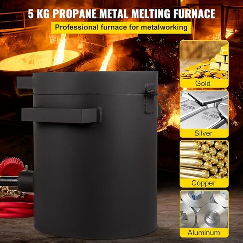VEVOR Propane Melting Furnace 6KG, 2462°F Metal Foundry Furnace Kit - Graphite Crucible and Tongs, Casting Melting Smelting Refining Precious Metals Like Gold Silver Aluminum Copper Brass Bronze in Saudi Arabia
