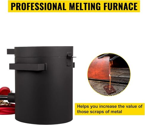 VEVOR Propane Melting Furnace 6KG, 2462°F Metal Foundry Furnace Kit - Graphite Crucible and Tongs, Casting Melting Smelting Refining Precious Metals Like Gold Silver Aluminum Copper Brass Bronze in Saudi Arabia