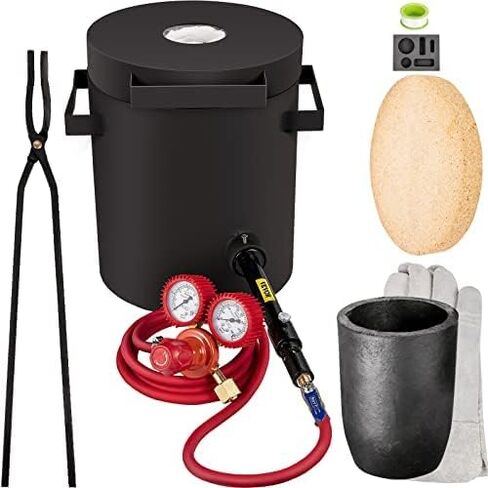 VEVOR Propane Melting Furnace 6KG, 2462°F Metal Foundry Furnace Kit - Graphite Crucible and Tongs, Casting Melting Smelting Refining Precious Metals Like Gold Silver Aluminum Copper Brass Bronze in Saudi Arabia