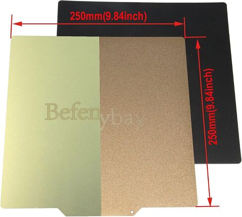 Befenybay Flexible Removable PEI Metal Sheet Bed Magnetic Heated Bed Build Surface Size 250 x 250mm for 3D Printer (250x250mm) in Saudi Arabia