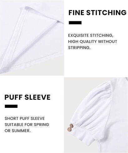 NUMYEAN Girls Short Sleeve Shirt Summer Tops Puff Sleeve Casual Blouse for Girls in Saudi Arabia