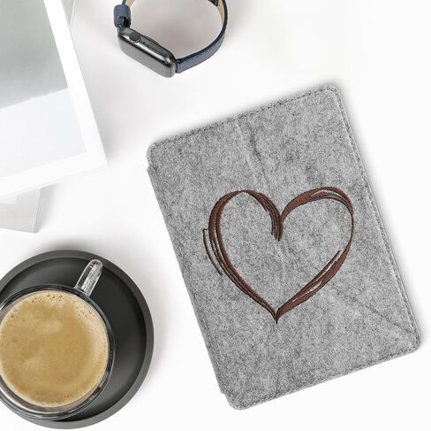 Felt Origami Case Compatible with Amazon Kindle Paperwhite 11. Generation 2021 - Case Cover Stand - Brushed Heart Dark Brown in Saudi Arabia