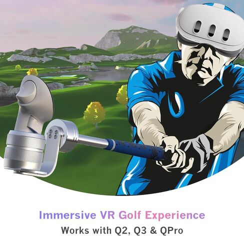 90 Degree Golf Club Attachment Compatible with Meta/Oculus Quest 3, Adjustable Weighted VR Golf Handle Accessories for Golf +, Golf 5 Realistic Golfing Experience - All Metal(Right Hand) in Kuwait