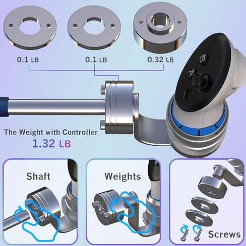 90 Degree Golf Club Attachment Compatible with Meta/Oculus Quest 3, Adjustable Weighted VR Golf Handle Accessories for Golf +, Golf 5 Realistic Golfing Experience - All Metal(Right Hand) in Kuwait