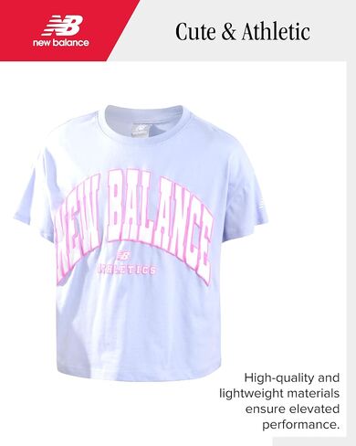 New Balance Girls' Shorts Set - 2 Piece Short Sleeve T-Shirt and Fleece Shorts - Cute Summer Outfit for Girls (7-12) in Saudi Arabia