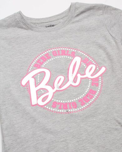bebe Girls' Active Shorts Set - 2 Piece Short Sleeve T-Shirt and Dolphin Shorts - Cute Summer Clothing Set for Girls (4-12) in Saudi Arabia