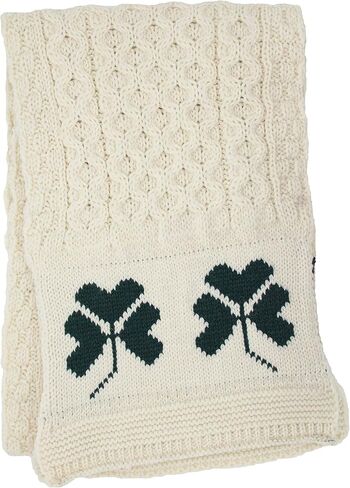 وشاح محبوك ناعم من Aran Crafts Irish Shamrock مقاس 9 بوصة × 60 بوصة (100% صوف ميرينو) in Kuwait
