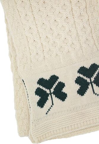 وشاح محبوك ناعم من Aran Crafts Irish Shamrock مقاس 9 بوصة × 60 بوصة (100% صوف ميرينو) in Kuwait