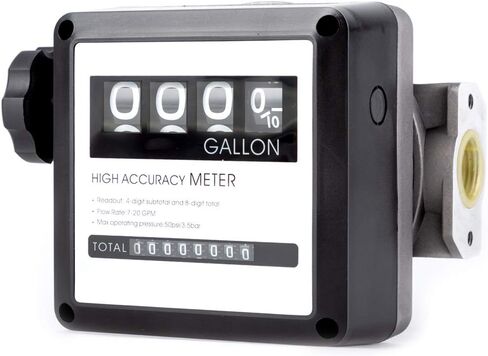 TUNTROL 1 "مقياس تدفق الوقود الميكانيكي من الألومنيوم 7-20 GPM لمضخات نقل خزان الديزل، شاشة عرض دفعة رقمية 4 in Kuwait