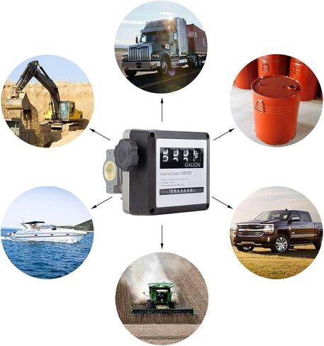 TUNTROL 1 "مقياس تدفق الوقود الميكانيكي من الألومنيوم 7-20 GPM لمضخات نقل خزان الديزل، شاشة عرض دفعة رقمية 4 in Kuwait