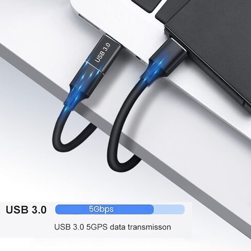 محول iJiGui 3.0 USB A إلى 3.0 USB A، محول USB أنثى إلى أنثى، توصيل طرفي ذكر بمحول USB متوافق مع جميع كابلات USB القياسية (عبوتان) in Kuwait