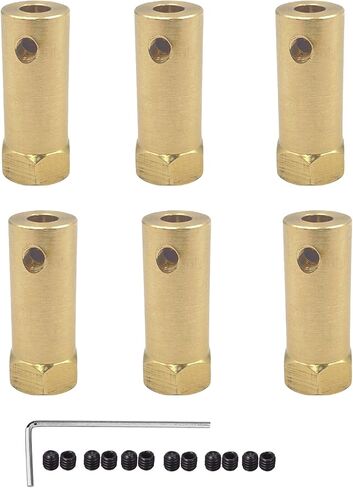 6Pcs Hex Coupler 6mm Bore Motor Hex Brass Shaft Coupling Flexible Connector for DC Motor Shaft, Robot, Model Car Tires Shaft in Saudi Arabia