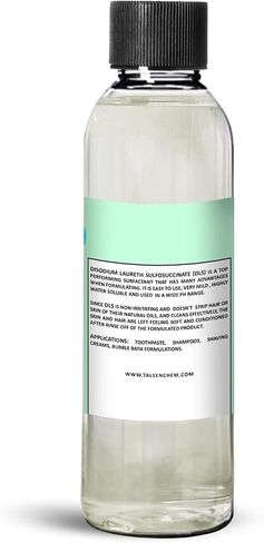 Talsen Chemicals Disodium Laureth Sulfosuccinate Liquid DLSS Soothing and Gentle Cleanser, Biodegradable Surfactant has Lathering and Emulsifying Properties, Good Foaming agent (4 Ounce / 118 mL) in Saudi Arabia