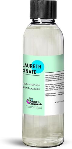 Talsen Chemicals Disodium Laureth Sulfosuccinate Liquid DLSS Soothing and Gentle Cleanser, Biodegradable Surfactant has Lathering and Emulsifying Properties, Good Foaming agent (4 Ounce / 118 mL) in Saudi Arabia