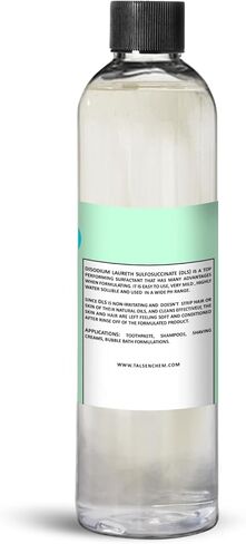 Talsen Chemicals Disodium Laureth Sulfosuccinate Liquid DLSS منظف لطيف ومهدئ، مادة خافضة للتوتر السطحي قابلة للتحلل البيولوجي لها خصائص رغوية ومستحلبة، عامل رغوي جيد (4 أونصة / 118 مل) in Saudi Arabia